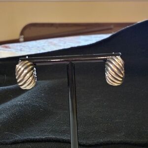 Sterling Silver David Yurman Sculpted Shrimp Hoop Earrings